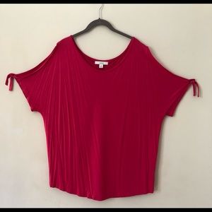 Hot pink cold shoulder tunic 0X Sejours Nordstrom